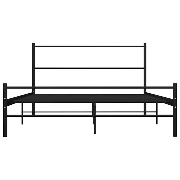 vidaXL Cadre de lit avec tête de lit sans matelas Noir 140x200 cm Métal