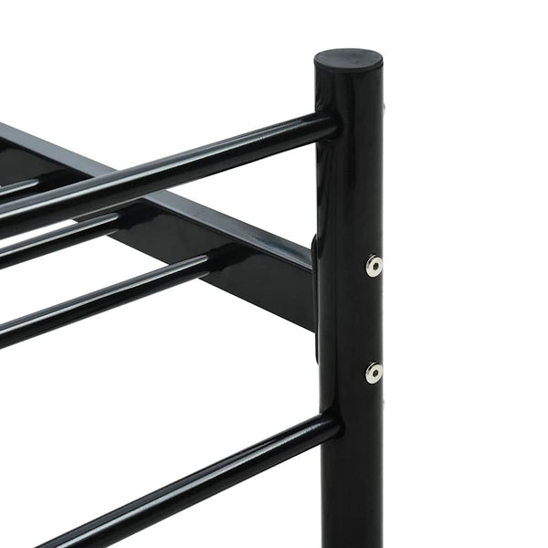 vidaXL Cadre de lit avec tête de lit sans matelas Noir 140x200 cm Métal
