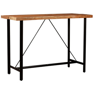 5-tlg. Bar-Set Massivholz und Echtleder