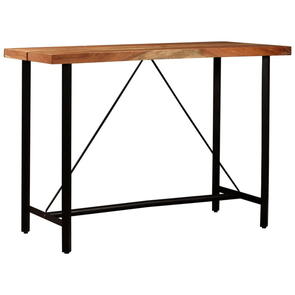 5-tlg. Bar-Set Massivholz und Echtleder
