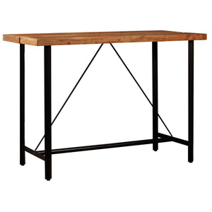 5-tlg. Bar-Set Massivholz und Echtleder
