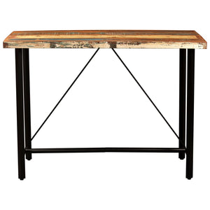 5-tlg. Bar-Set Recyceltes Massivholz und Echtleder