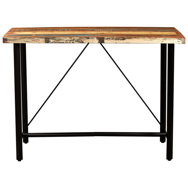 5-tlg. Bar-Set Recyceltes Massivholz und Echtleder