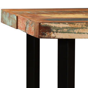 5-tlg. Bar-Set Recyceltes Massivholz und Echtleder