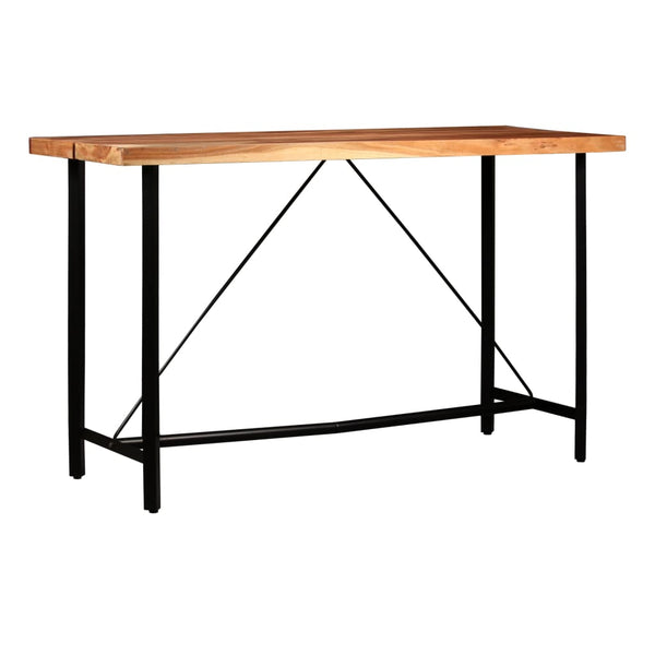 7-tlg. Bar-Set Massivholz und Echtleder