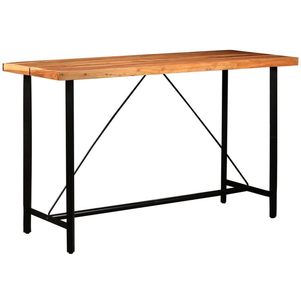 7-tlg. Bar-Set Massivholz und Echtleder