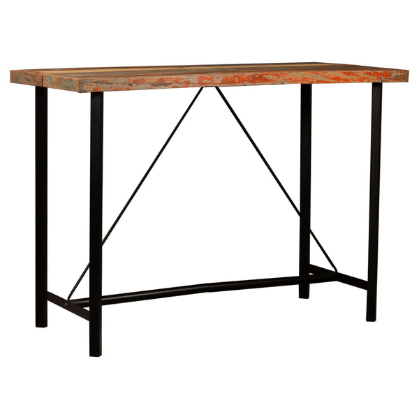 7-tlg. Bar-Set Altholz Massiv und Echtleder