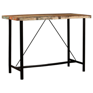 7-tlg. Bar-Set Altholz Massiv und Echtleder