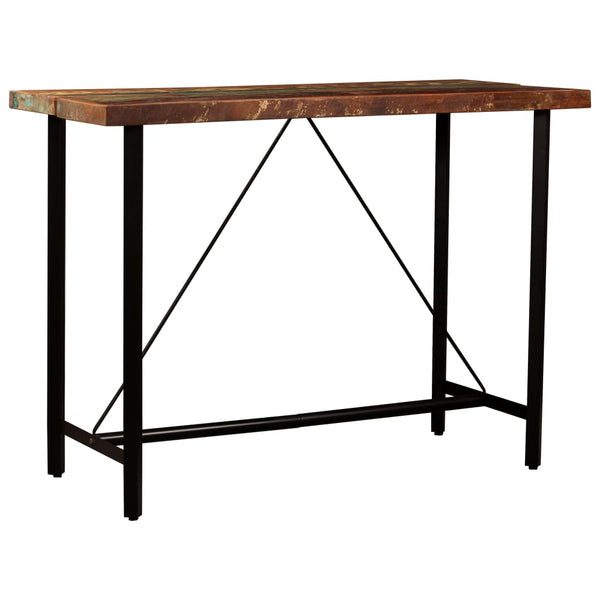 7-tlg. Bar-Set Altholz Massiv und Echtleder