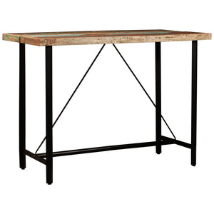 7-tlg. Bar-Set Altholz Massiv und Echtleder