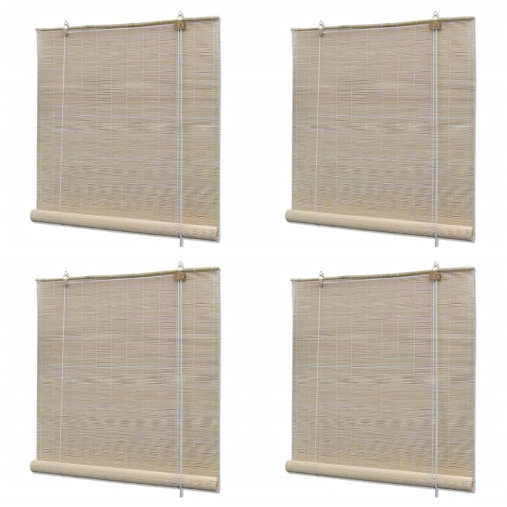 vidaXL Stores enrouleurs en bambou naturels 4 pcs 120x160 cm