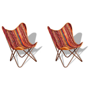 Schmetterlingsessel 2 Stk. Mehrfarbig Chindi Stoff