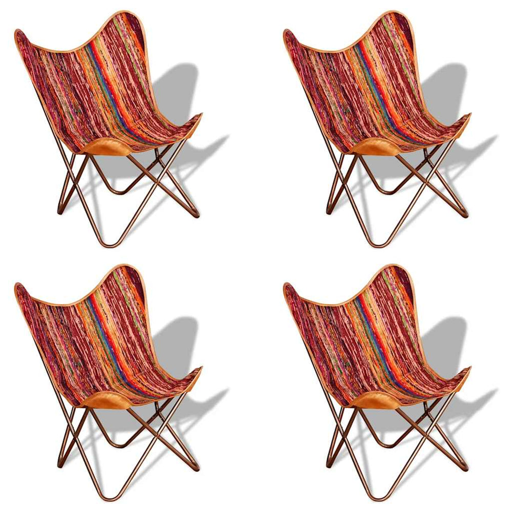 Schmetterlingsessel 4 Stk. Mehrfarbig Chindi Stoff