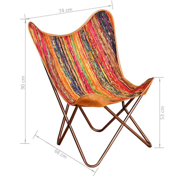 Schmetterlingsessel 4 Stk. Mehrfarbig Chindi Stoff