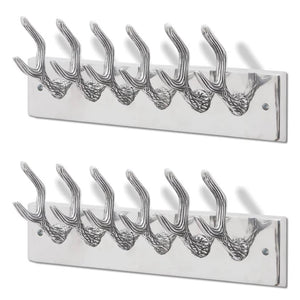 Garderobenleisten 2 Stk. Silbern Aluminium