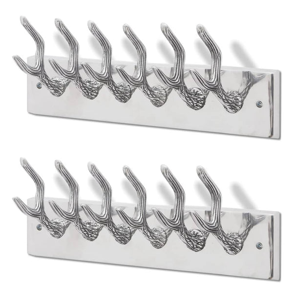 Garderobenleisten 2 Stk. Silbern Aluminium