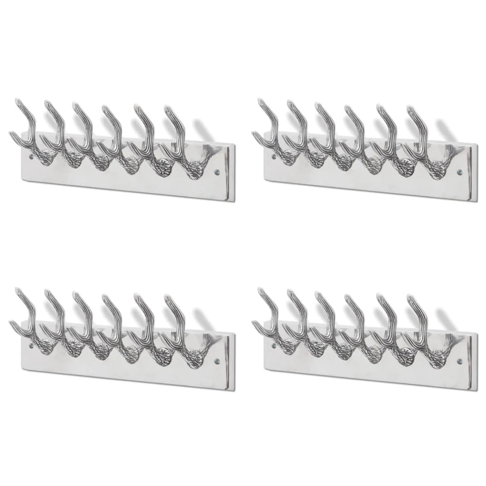 Garderobenleisten 4 Stk. Silbern Aluminium
