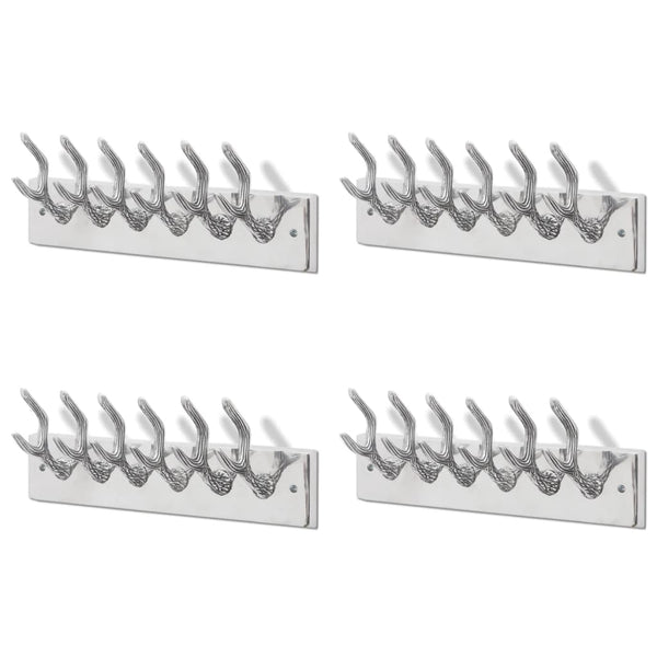 Garderobenleisten 4 Stk. Silbern Aluminium