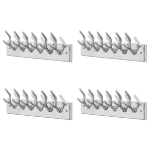 Garderobenleisten 4 Stk. Silbern Aluminium
