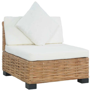 vidaXL Canapé sans accoudoirs avec coussins en rotin naturel