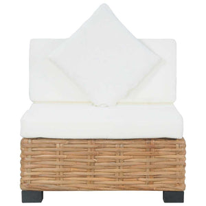 vidaXL Canapé sans accoudoirs avec coussins en rotin naturel