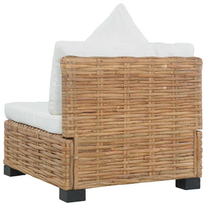 vidaXL Canapé sans accoudoirs avec coussins en rotin naturel