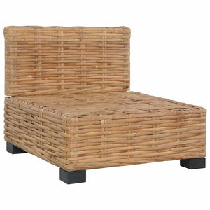 vidaXL Canapé sans accoudoirs avec coussins en rotin naturel