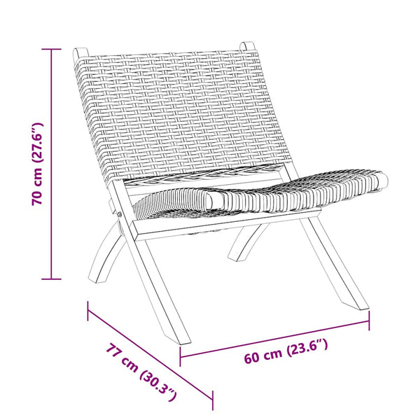 vidaXL Chaise longue relax Blanc rotin kubu naturel et bois massif d'acajou