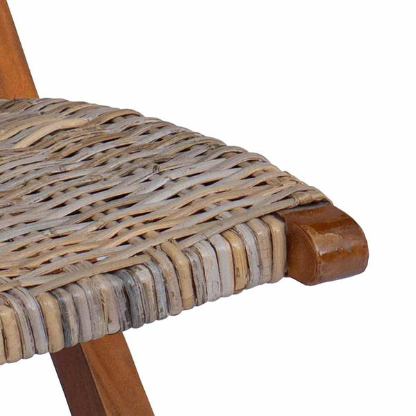 Relaxstuhl Natur Kubu-Rattan und Massivholz Mahagoni
