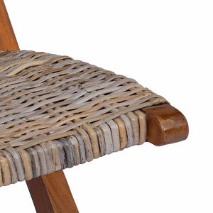 Relaxstuhl Natur Kubu-Rattan und Massivholz Mahagoni
