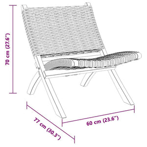 Relaxstuhl Natur Kubu-Rattan und Massivholz Mahagoni