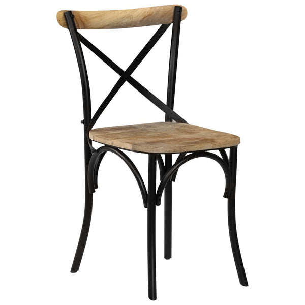 Esszimmerstühle 4 Stk. Schwarz Mango-Massivholz