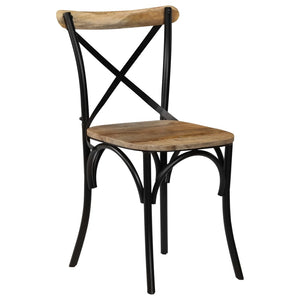 Esszimmerstühle 4 Stk. Schwarz Mango-Massivholz