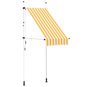 Markise Einziehbar Handbetrieben 100 cm Orange/Weiß Gestreift