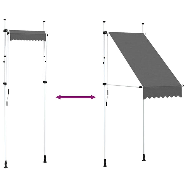 Einziehbare Markise Handbetrieben 100 cm Anthrazit