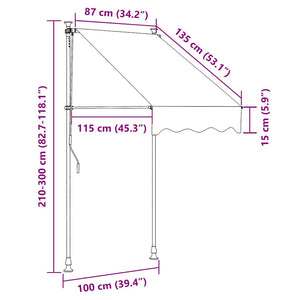 Einziehbare Markise Handbetrieben 100 cm Anthrazit