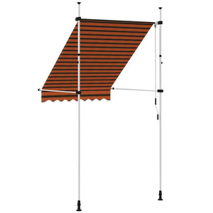 Einziehbare Markise Handbetrieben 150 cm Orange und Braun