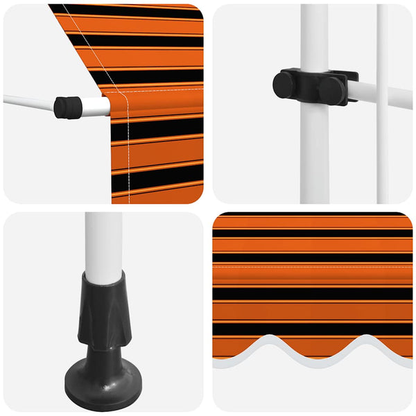 Einziehbare Markise Handbetrieben 150 cm Orange und Braun