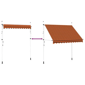 Einziehbare Markise Handbetrieben 250 cm Orange und Braun
