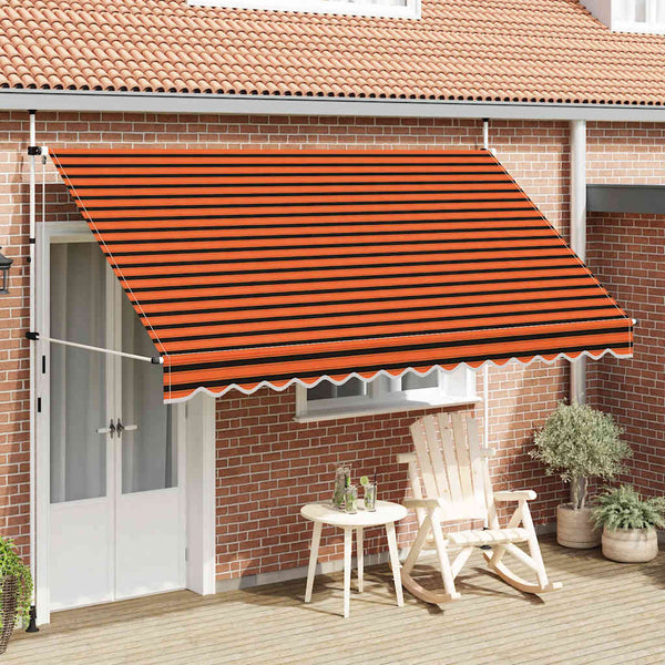 Einziehbare Markise Handbetrieben 350 cm Orange und Braun