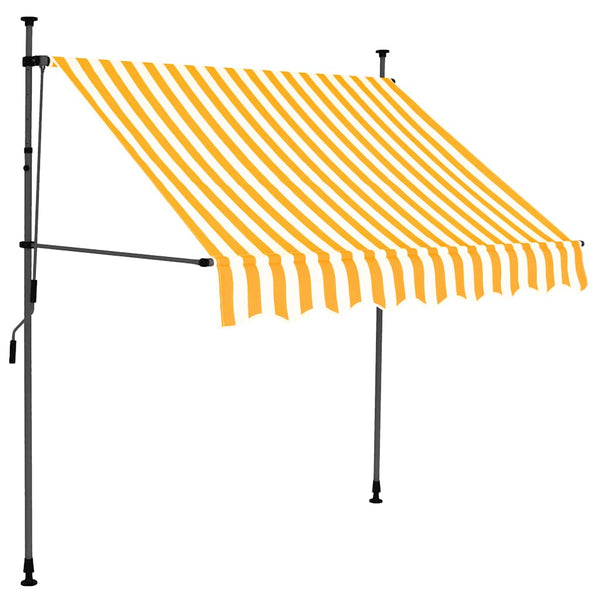 Einziehbare Markise Handbetrieben mit LED 150 cm Weiß Orange