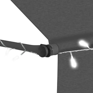 Einziehbare Markise Handbetrieben mit LED 100 cm Anthrazit