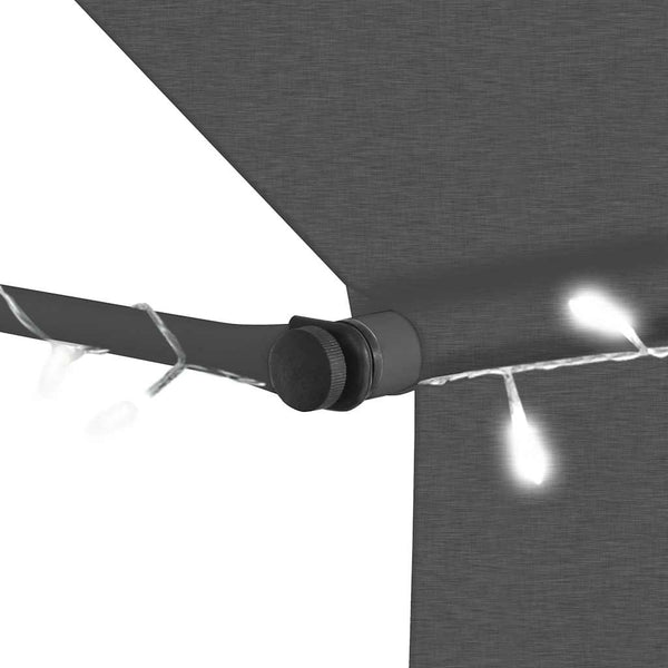 Einziehbare Markise Handbetrieben mit LED 150 cm Anthrazit