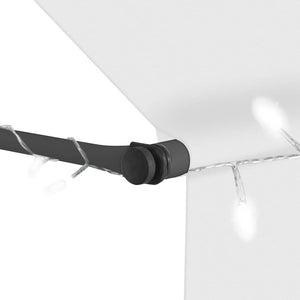 Einziehbare Markise Handbetrieben mit LED 200 cm Creme
