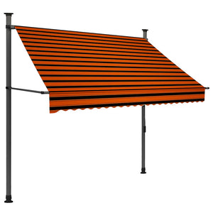 Einziehbare Markise Handbetrieben mit LED 200 cm Orange Braun