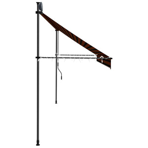 Einziehbare Markise Handbetrieben mit LED 400 cm Orange Braun