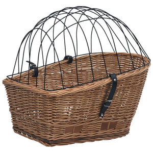 Fahrrad-Gepäckträgerkorb mit Deckel 55×31×36 cm Natur Weide