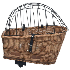 Fahrrad-Gepäckträgerkorb mit Deckel 55×31×36 cm Natur Weide