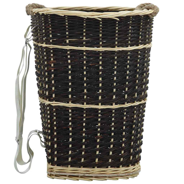 vidaXL Panier à bois avec poignées de transport 50 x 44 x 58 cm Osier naturel