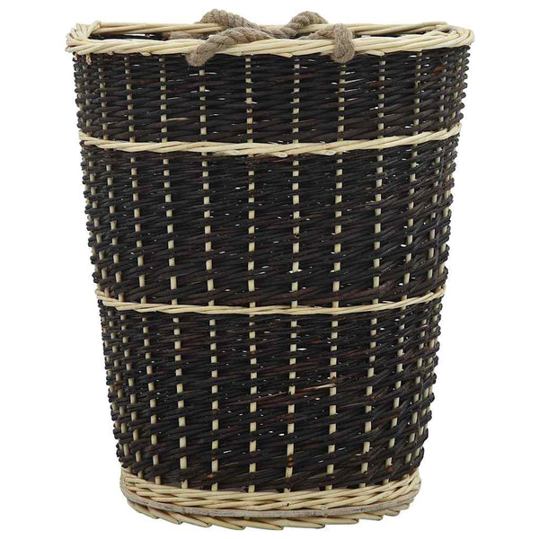vidaXL Panier à bois avec poignées de transport 50 x 44 x 58 cm Osier naturel